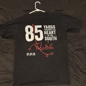 Black Graphic T-Shirt with Red and White Design Ohio State
